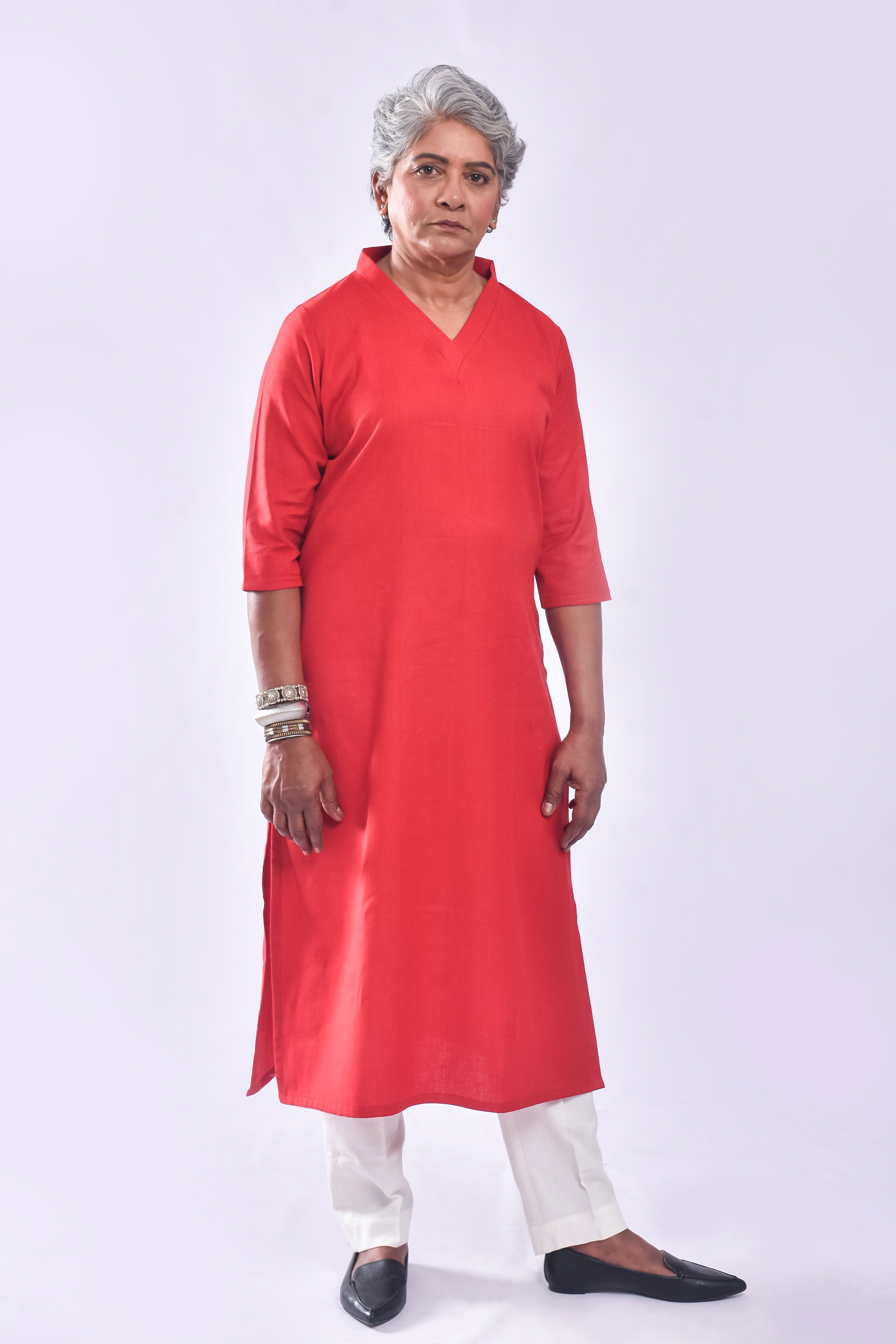 Easy Pizy Crimson Red Casual Kurta